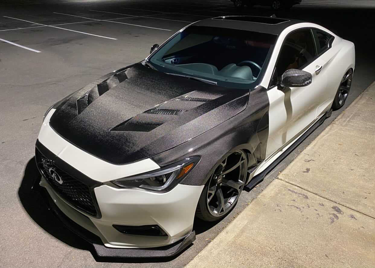 Infiniti Q60S Q60 Forged carbon fiber hood vader style