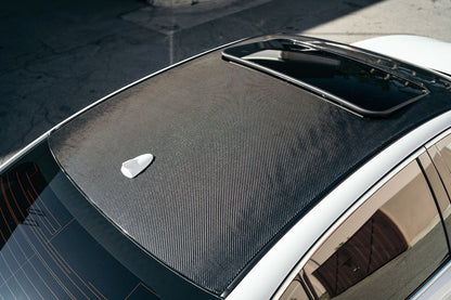 Infiniti Q50 carbon fiber roof overlay