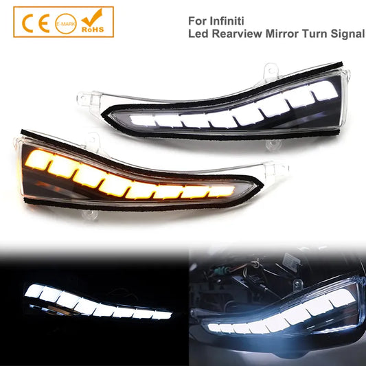 RGB LED Mirror Sequential Turn Signal Puddle Light For Infiniti Q30 Q50 Q50S Q50L Q60 Q70 Q70S QX30 QX50 QX60 (2pcs)