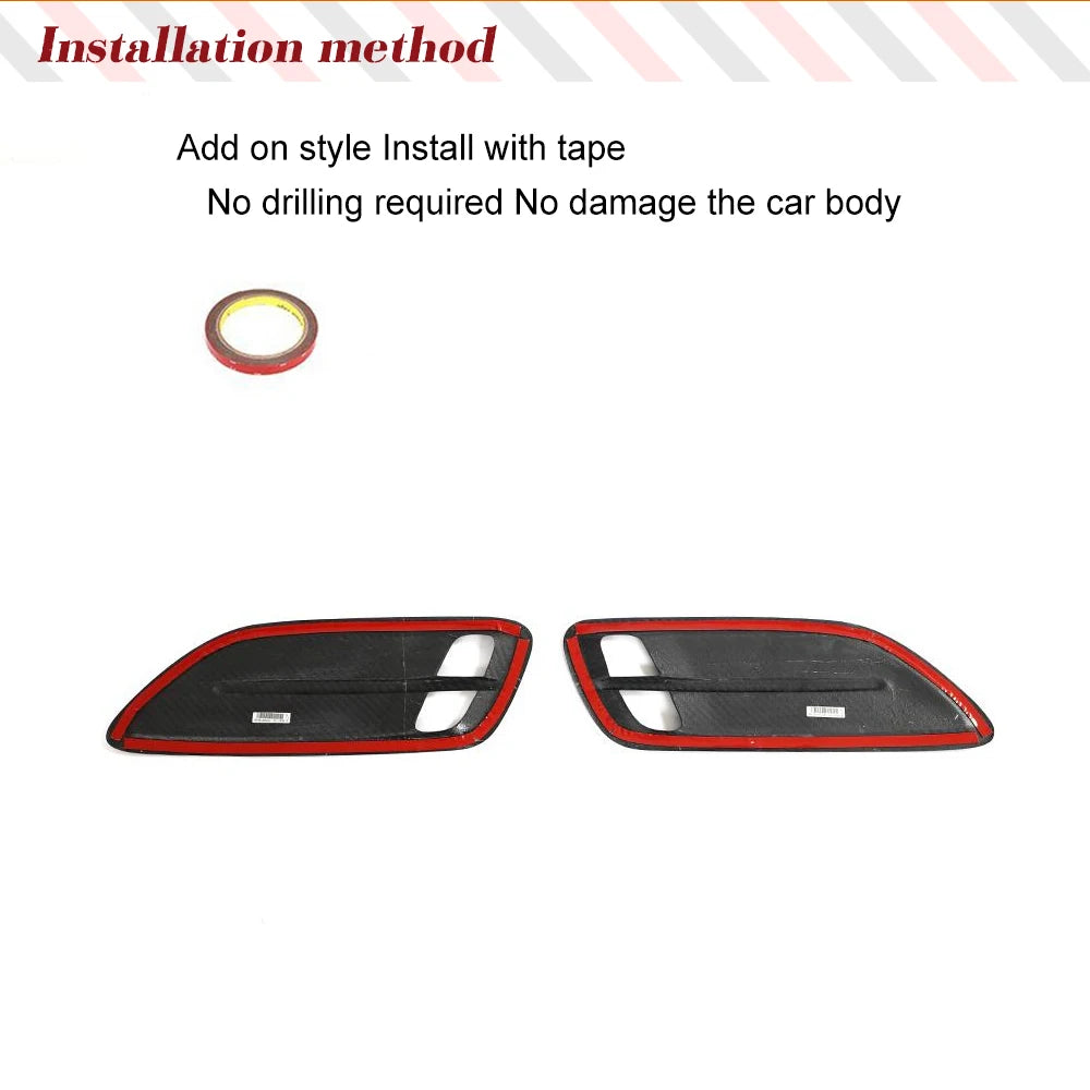 Dry Carbon Fiber Hood Vents Insert Cover Trims for Kia Stinger 2018-2023