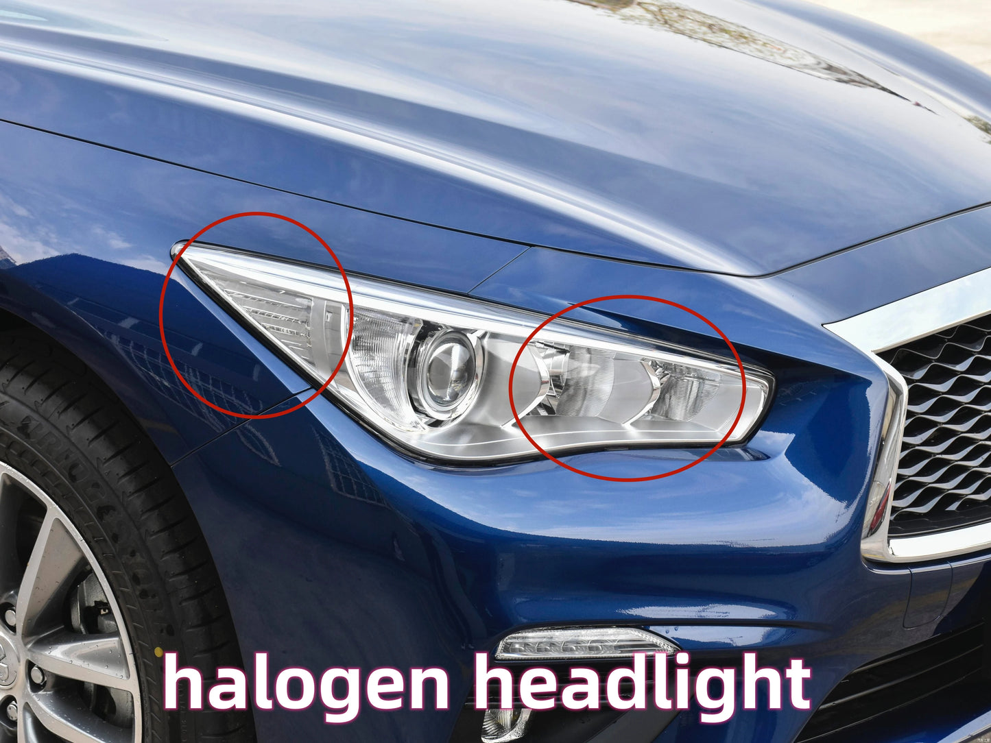 Infiniti Q50 Q50L 2014-2022 LED Headlamp For Halogen Headlamp Upgrade To LED Version Plug And Play
