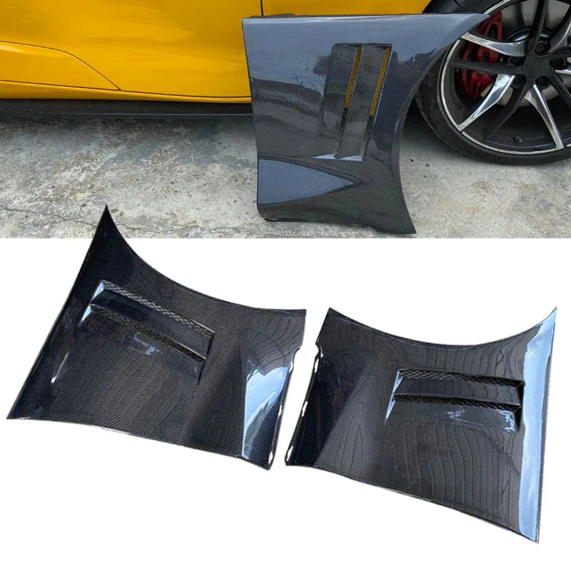 Toyota supra/a90 carbon fiber fender plate with double vents